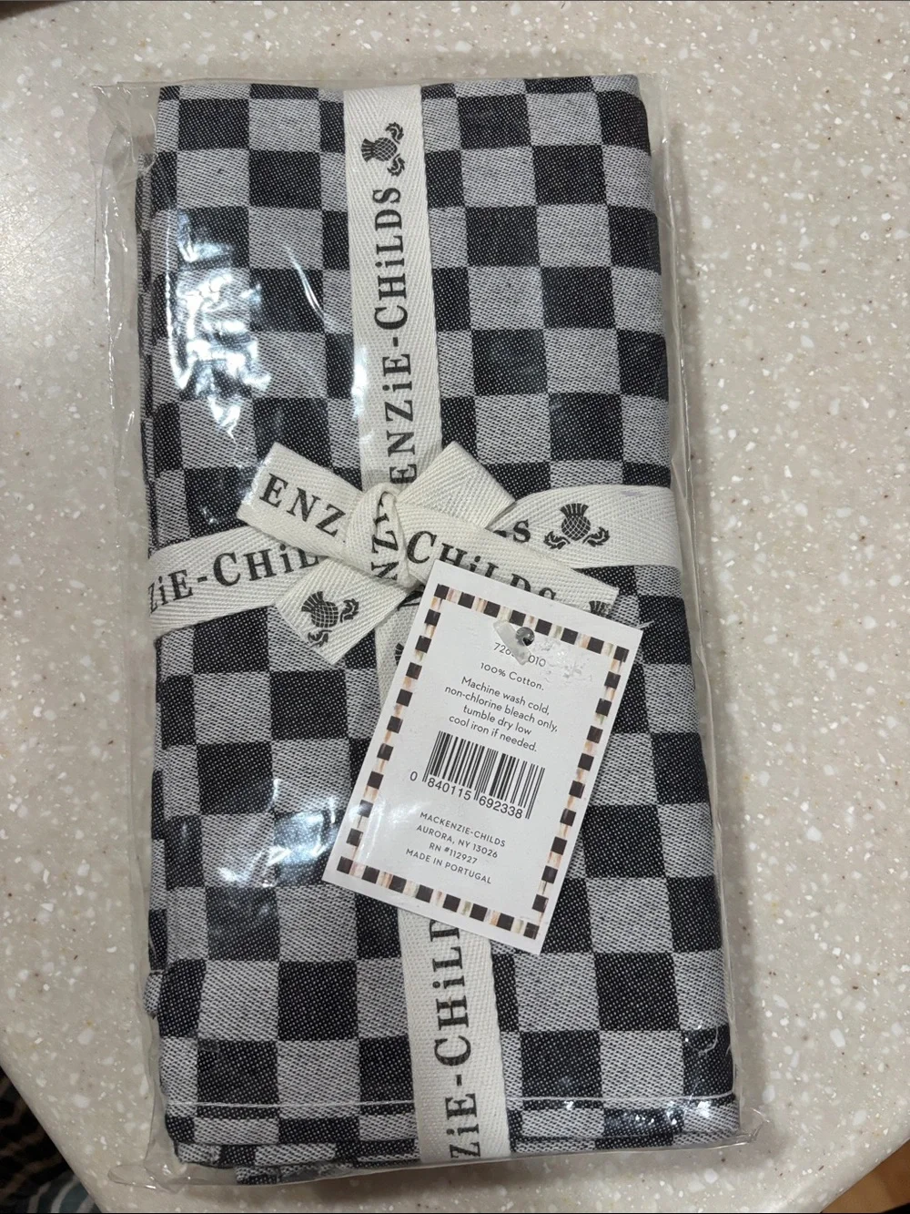 MacKenzie-Childs Black and White Checkered Napkins